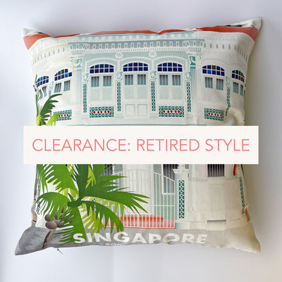 CLEARANCE: Koon Seng Road Shophouse Cushion Cover 45x45cm