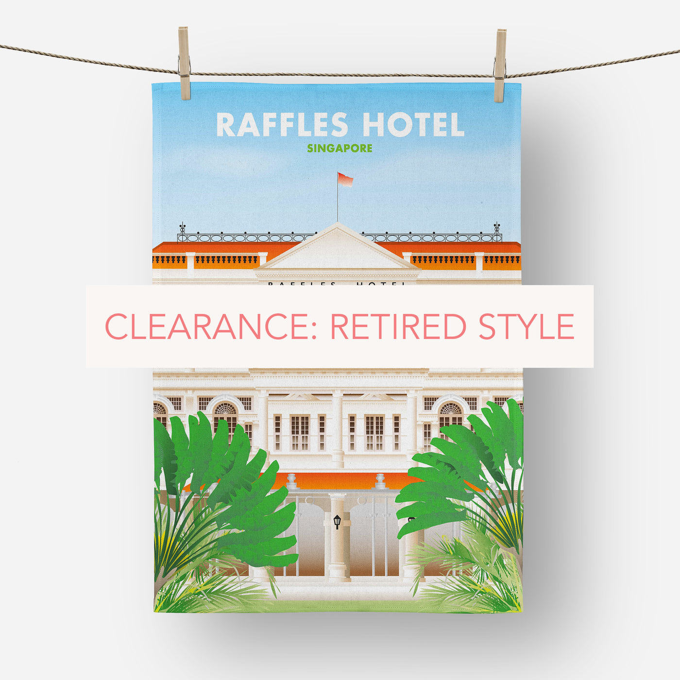 CLEARANCE: Singapore - Raffles Hotel Tea Towel