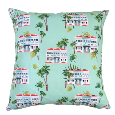 Koon Seng Road Shophouse Double-Sided Cushion Cover 45x45cm