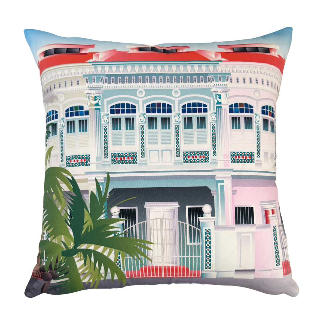 Koon Seng Road Shophouse Double-Sided Cushion Cover 45x45cm
