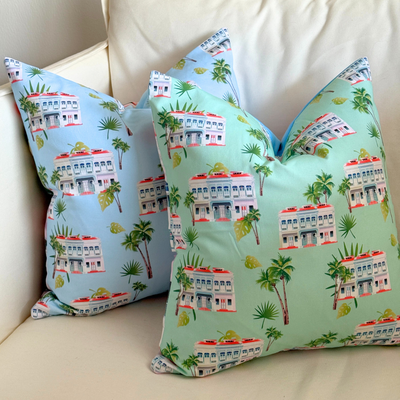 Koon Seng Road Shophouse Double-Sided Cushion Cover 45x45cm