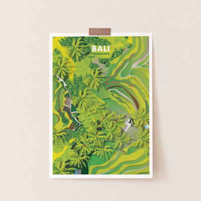 Bali - Tegallalang Illustrated Print