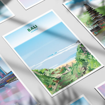Bali - Uluwatu Beach Illustrated Print