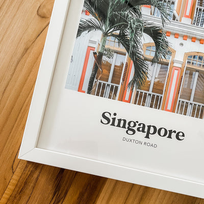 Singapore - Orange Duxton Road Shophouse Print