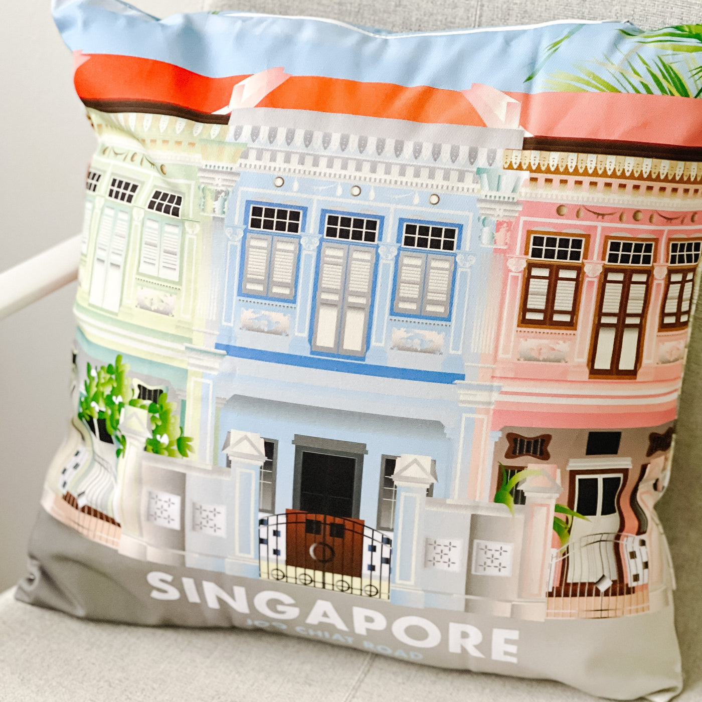 Singapore - Joo Chiat Shophouse Cushion Cover 45x45cm