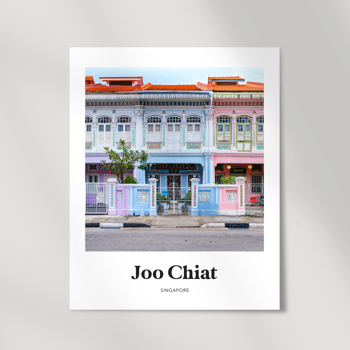 Singapore - Blue Joo Chiat Shophouse Print