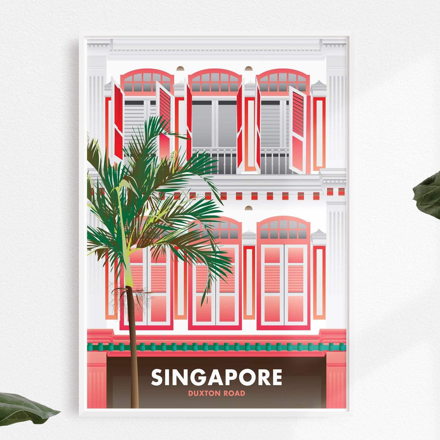 Singapore - Duxton Road Shophouse Illustrated Print