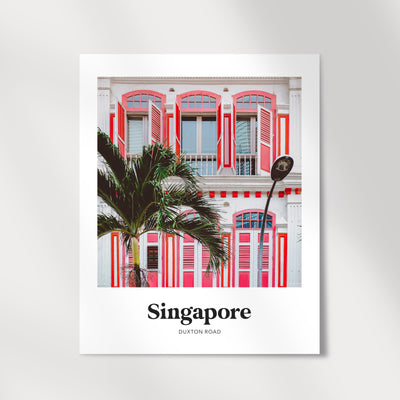 Singapore - Red Duxton Road Shophouse Print