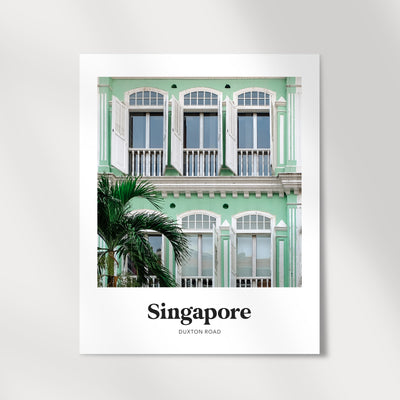 Singapore - Green Duxton Road Shophouse Print