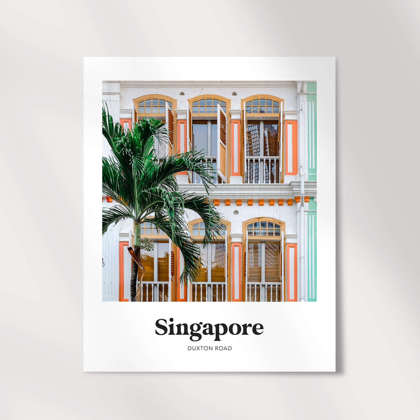 Singapore - Orange Duxton Road Shophouse Print