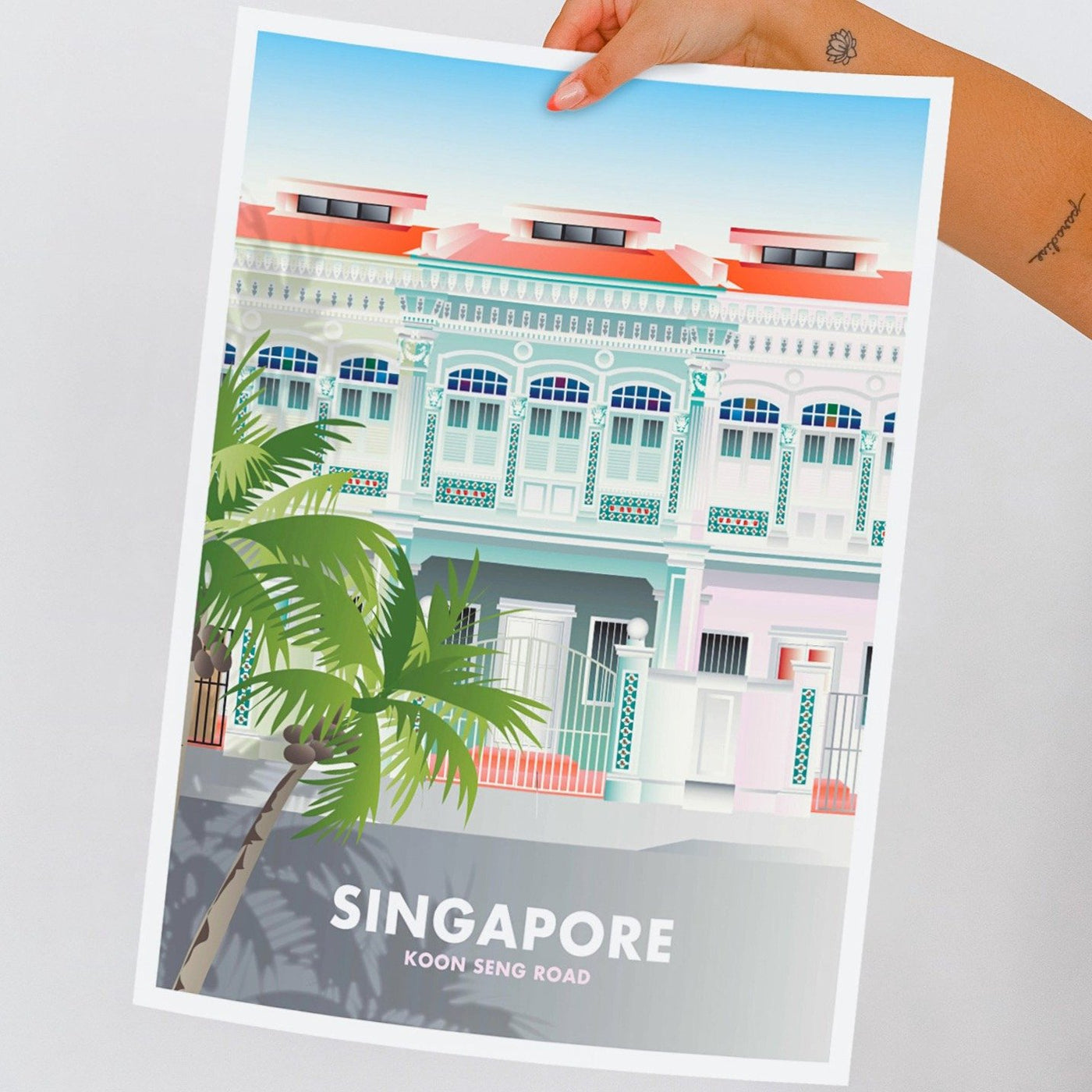 Singapore - Koon Seng Shophouse Illustrated Print