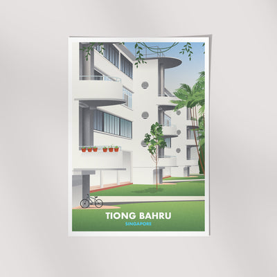 Singapore - Tiong Bahru Illustrated Print