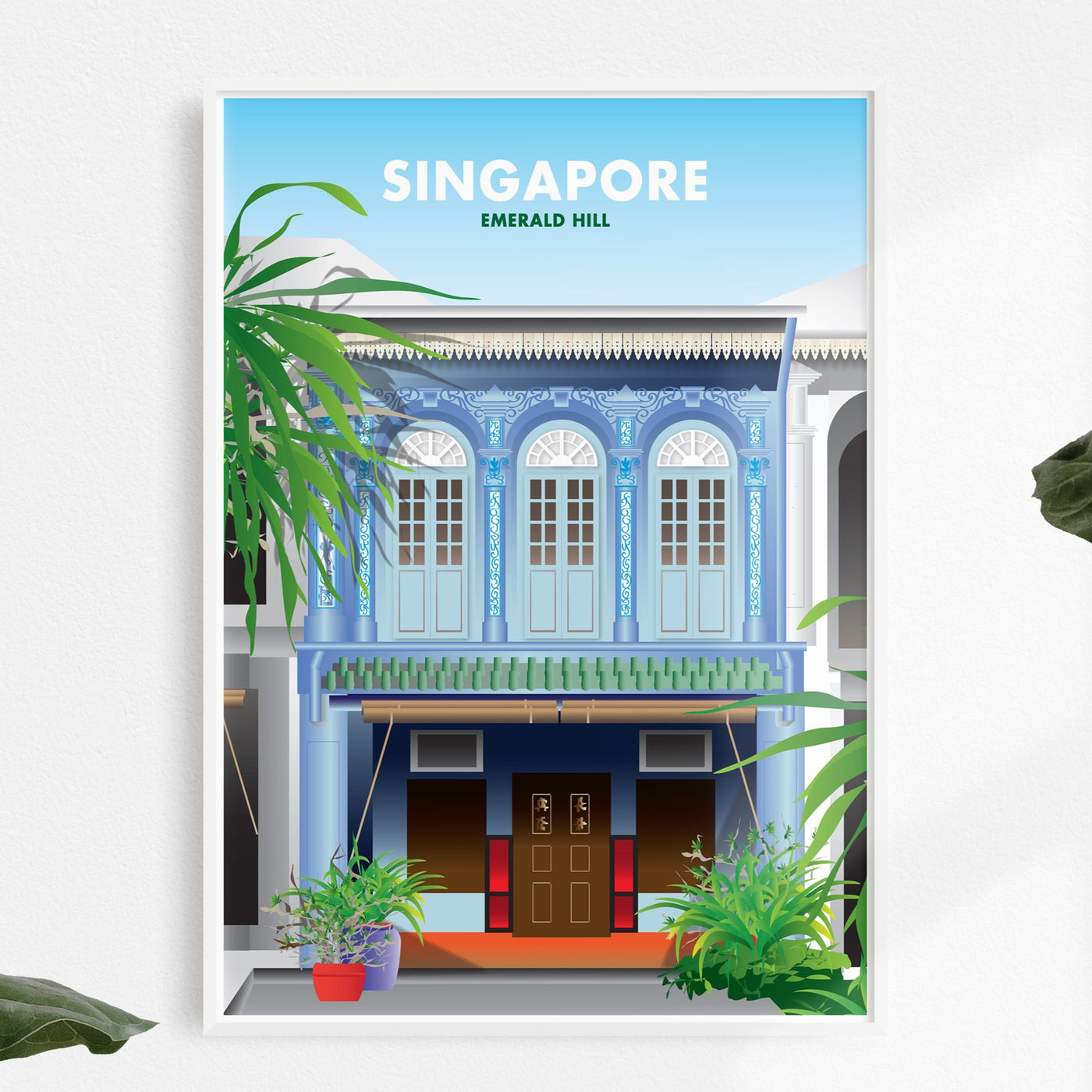 Singapore - Emerald Hill Illustrated Print