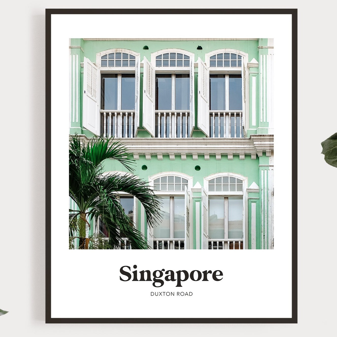 Singapore - Green Duxton Road Shophouse Print