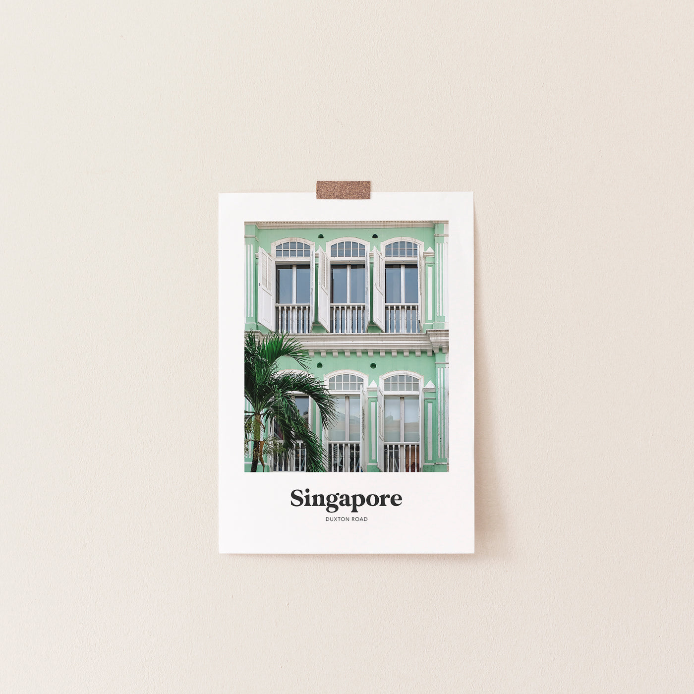 Singapore - Green Duxton Road Shophouse Print