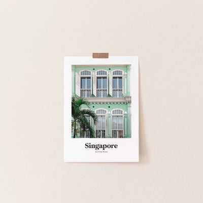 Singapore - Green Duxton Road Shophouse Print