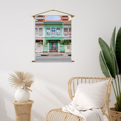 Singapore - Green Joo Chiat Shophouse Canvas Scroll