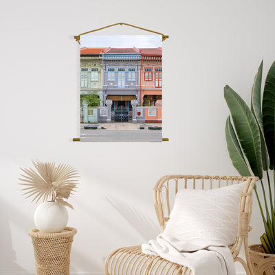 Singapore - Grey Joo Chiat Shophouse Canvas Scroll