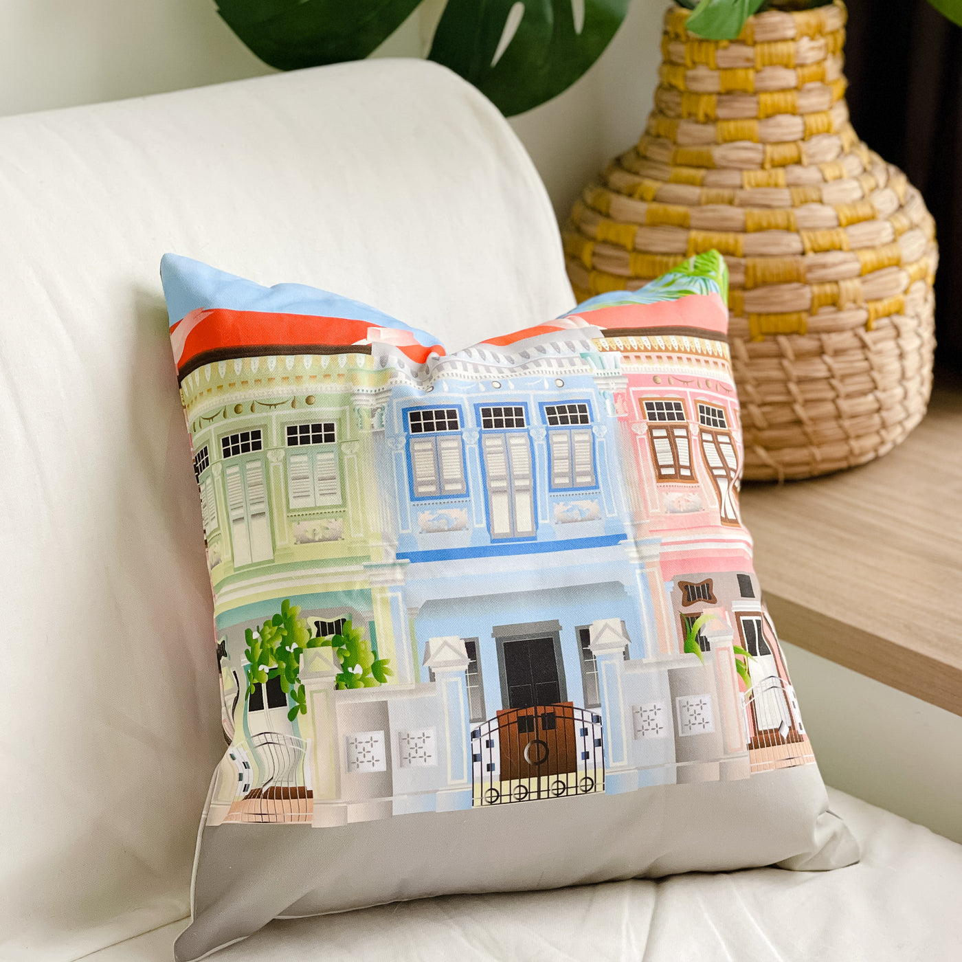 Singapore - Joo Chiat Shophouse Cushion Cover 45x45cm