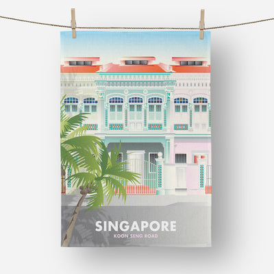 Singapore - Koon Seng Road Tea Towel