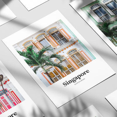 Singapore - Orange Duxton Road Shophouse Print