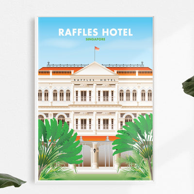Singapore - Raffles Hotel Illustrated Print