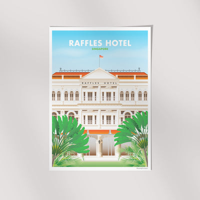 Singapore - Raffles Hotel Illustrated Print