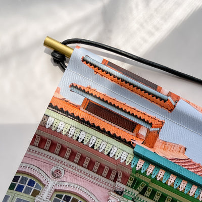 Singapore - Orange Joo Chiat Shophouse Canvas Scroll