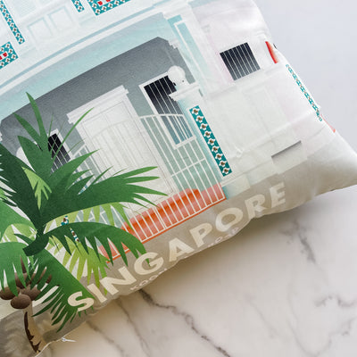 Singapore - Koon Seng Road Shophouse Cushion Cover 45x45cm