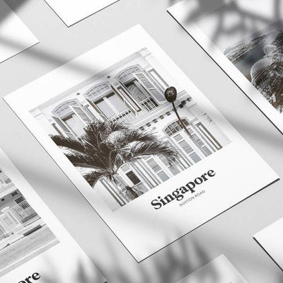 Singapore - Black & White Duxton Road Print