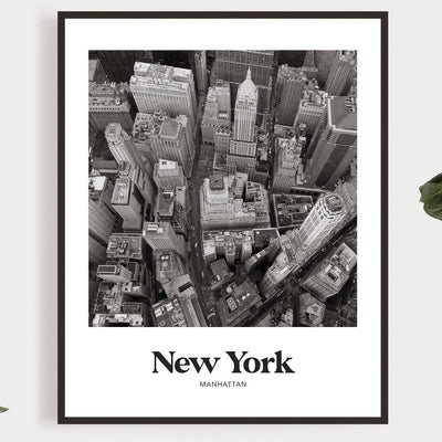 New York - Black & White Manhattan Print