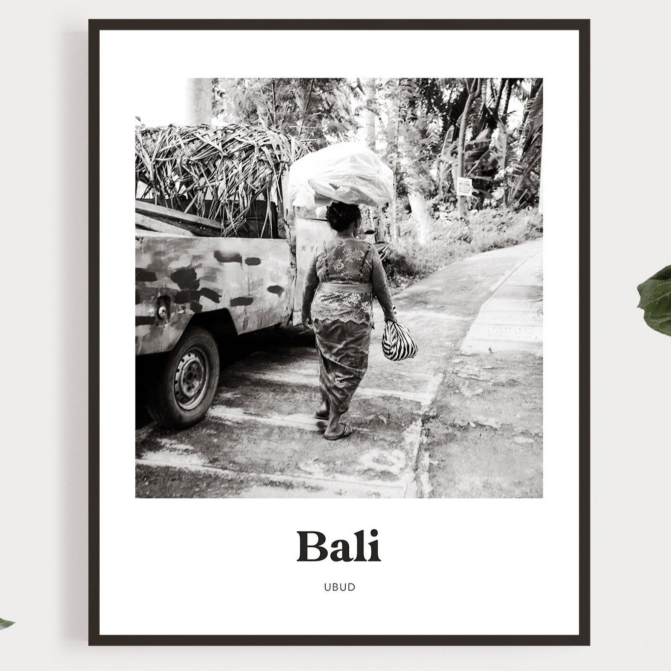 Bali - Black & White Ubud Woman Print