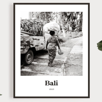 Bali - Black & White Ubud Woman Print