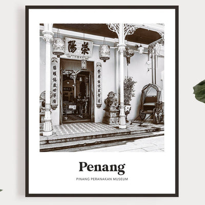 Penang - Black & White Peranakan Museum Print