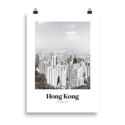 Hong Kong - Black & White Victoria Peak Print