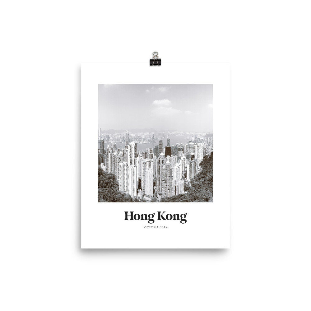 Hong Kong - Black & White Victoria Peak Print