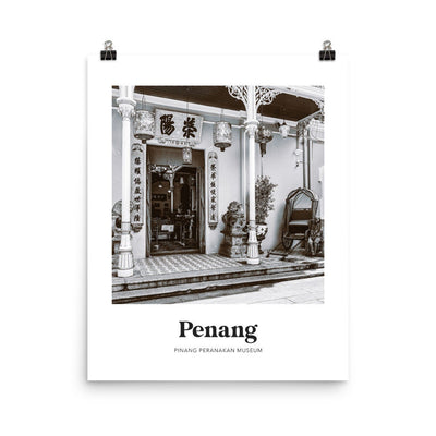 Penang - Black & White Peranakan Museum Print