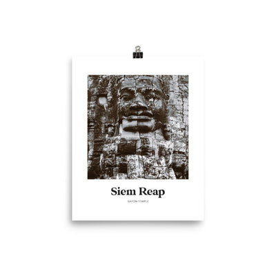 Siem Reap - Black & White Angkor Wat Bayon Temple Print