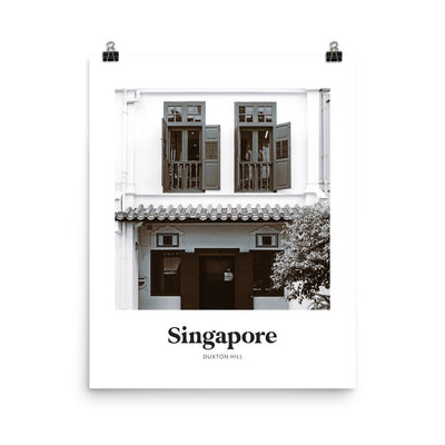 Singapore - Black & White Duxton Hill Print