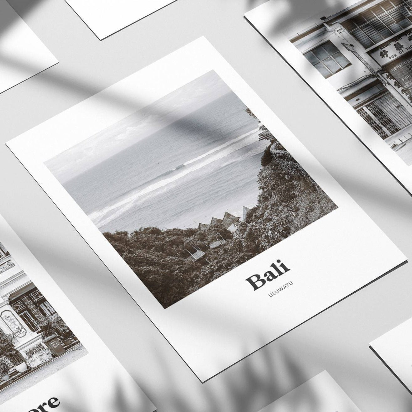 Bali - Black & White Uluwatu Beach Print