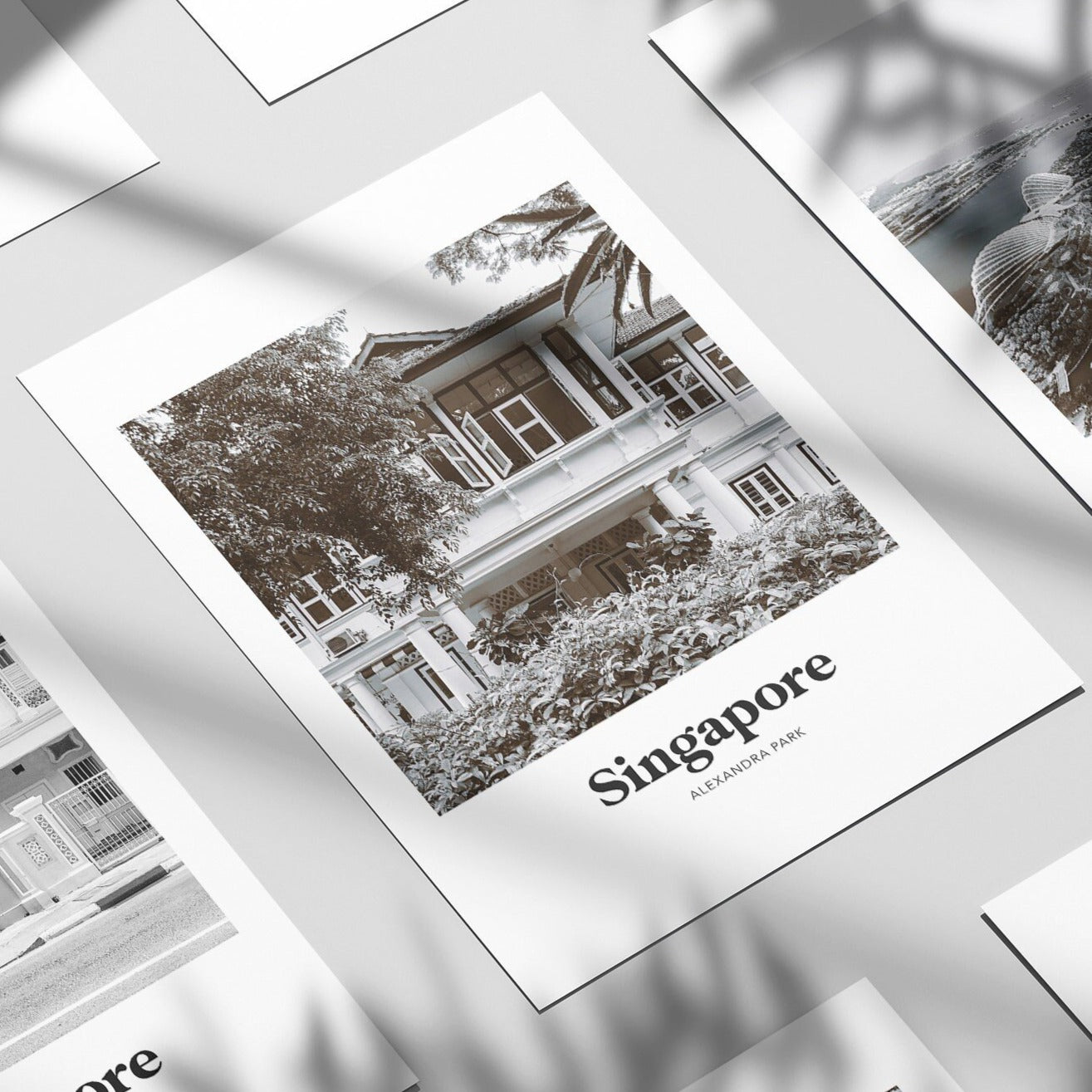 Singapore - Black & White Colonial House Alexandra Park Print