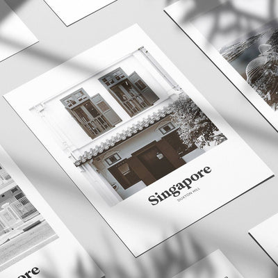 Singapore - Black & White Duxton Hill Print