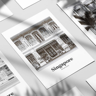 Singapore - Black & White Petain Road Print