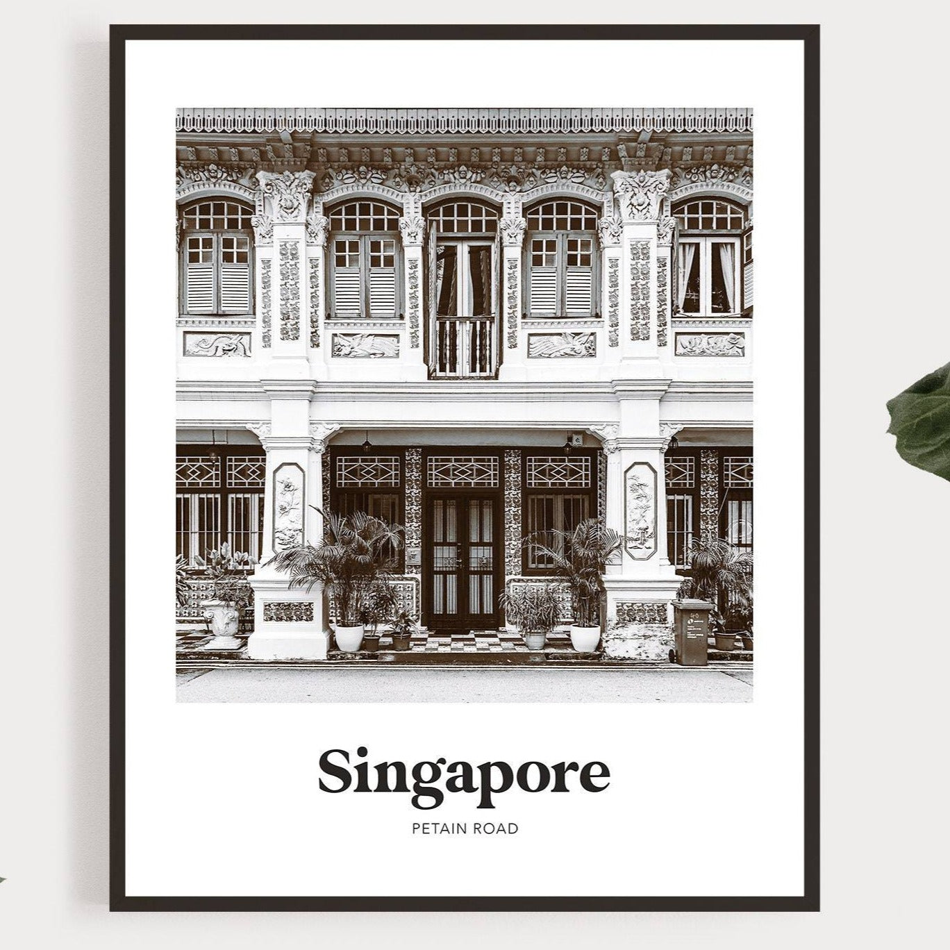 Singapore - Black & White Petain Road Print