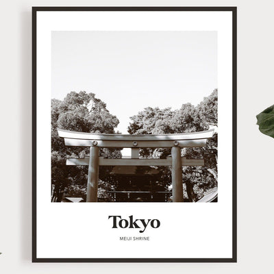 Tokyo - Black & White Meiji Shrine Print