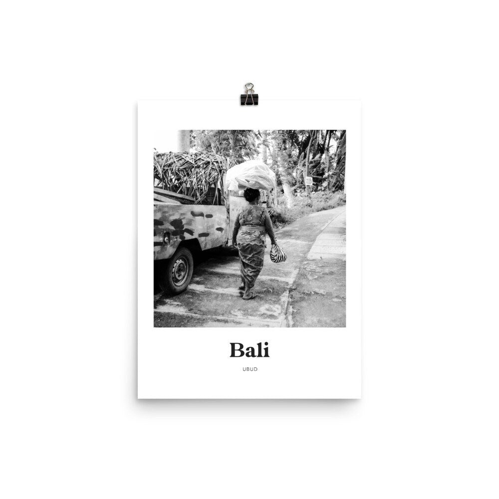 Bali - Black & White Ubud Woman Print