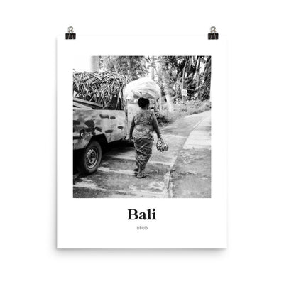 Bali - Black & White Ubud Woman Print