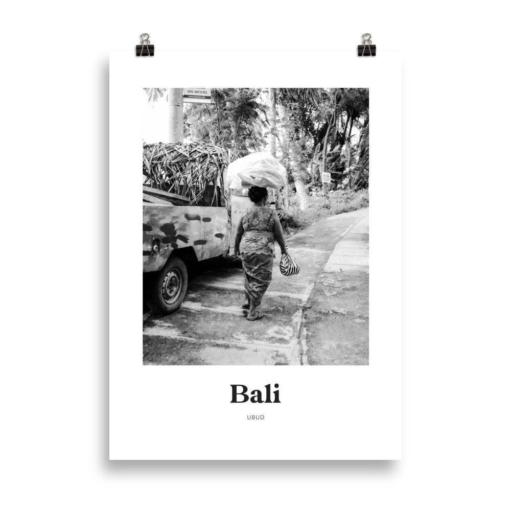 Bali - Black & White Ubud Woman Print