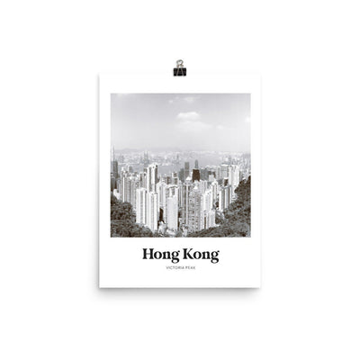 Hong Kong - Black & White Victoria Peak Print