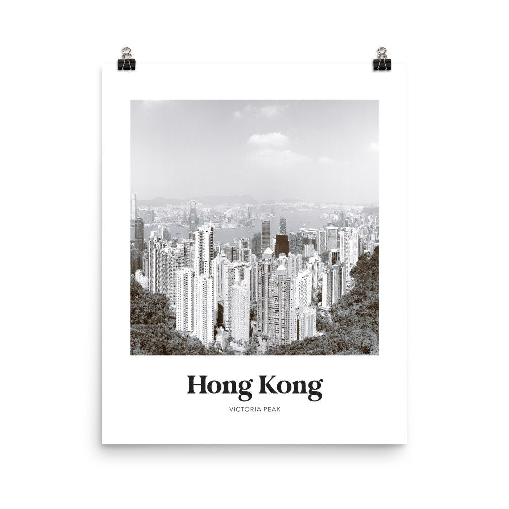 Hong Kong - Black & White Victoria Peak Print